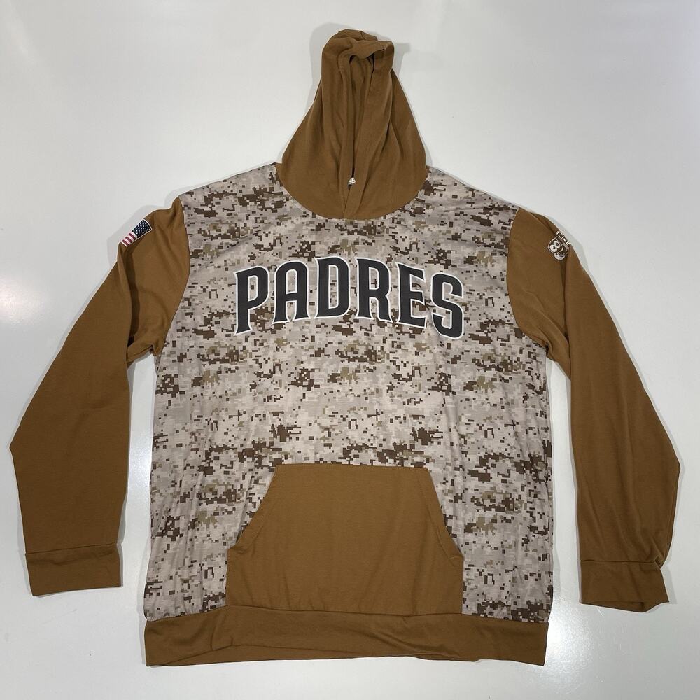 SD Padres Pullover Camouflage Hoodie Military Appreciation MLB Baseball Large